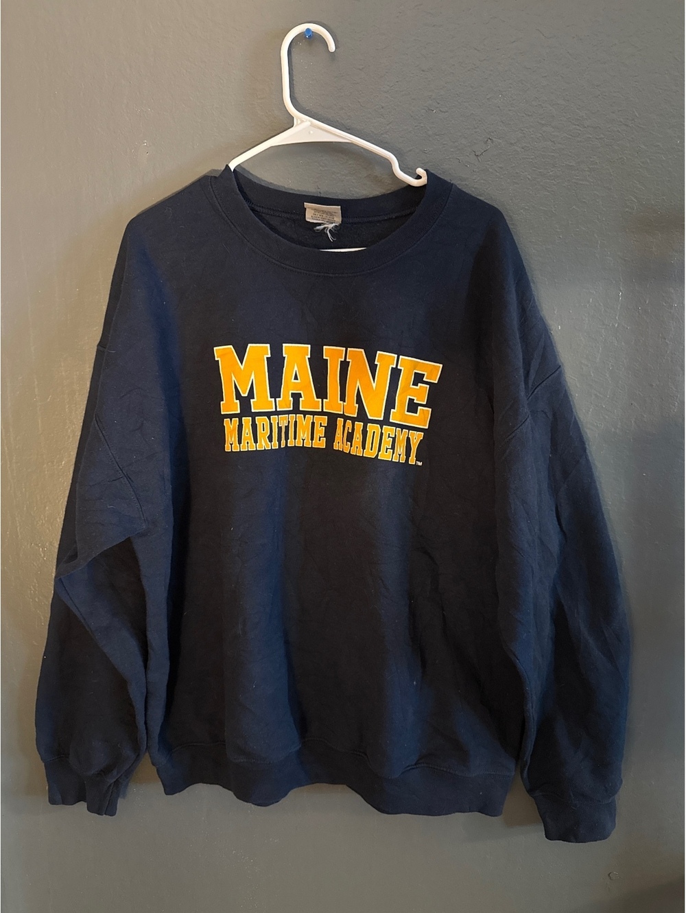 Vintage MV Sport Maine Maritime Academy Navy Blue Crewneck Sweatshirt XL